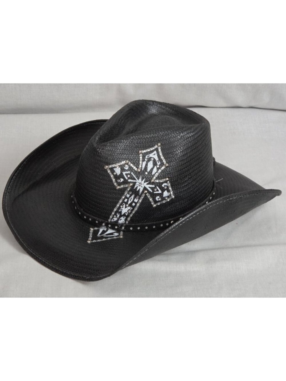 Bullhide Cowgirl Hat BLESSED Sz L Straw Cowboy Western Rodeo Barrel Racing Bling